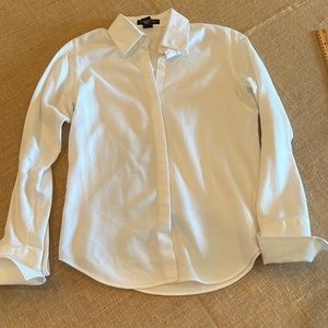 Pink Tartan, white button down with French cuff sleeves